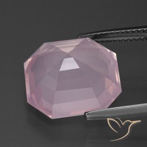 Quartzo Rosa Rosa chiclete Natural 11.52ct, Corte Octógono / Esmeralda, Transparente