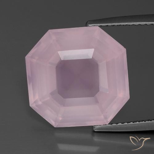 11.56ct Natural Rosa chiclete Quartzo Rosa, Corte Esmeralda, Transparente
