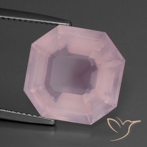 Quartzo Rosa Rosa chiclete Natural 11.56ct, Corte Octógono / Esmeralda, Transparente