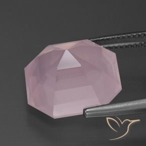 Quartzo Rosa Rosa chiclete Natural 11.56ct, Corte Octógono / Esmeralda, Transparente