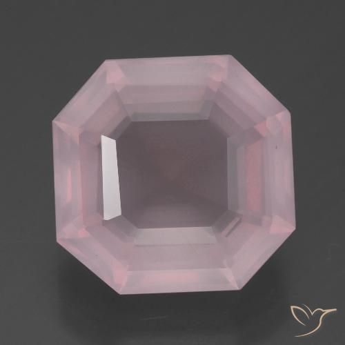 7.43ct Natural rosa rosa médio Quartzo Rosa, Corte Esmeralda, Transparente