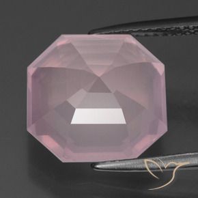 Quartzo Rosa rosa rosa médio Natural 7.43ct, Corte Octógono / Esmeralda, Transparente