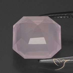 Quartzo Rosa Luz rosa Natural 7.79ct, Corte Octógono / Esmeralda, Transparente