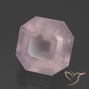 Quartzo Rosa Rosa chiclete Natural 6.46ct, Corte Octógono / Esmeralda, Transparente