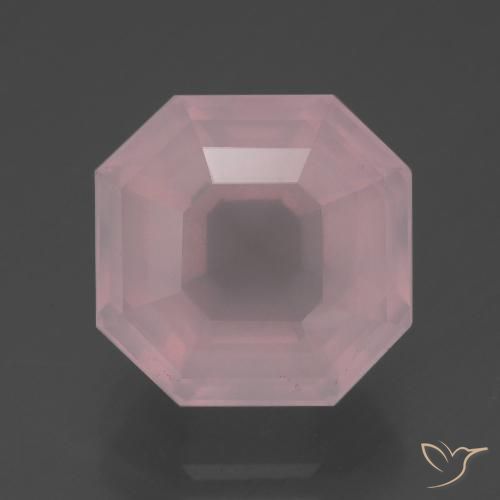 6.76ct Natural rosa rosa médio Quartzo Rosa, Corte Esmeralda, Transparente