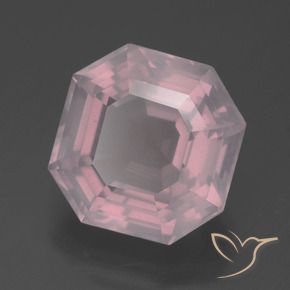 Quartzo Rosa Rosa Claro Rosa Natural 6.10ct, Corte Octógono / Esmeralda, Transparente