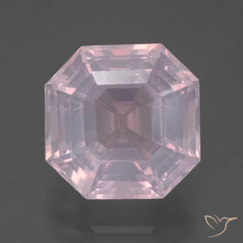 6.74ct Natural Luz rosa Quartzo Rosa, Corte Esmeralda, Transparente