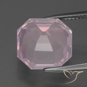 Quartzo Rosa Luz rosa Natural 6.74ct, Corte Octógono / Esmeralda, Transparente