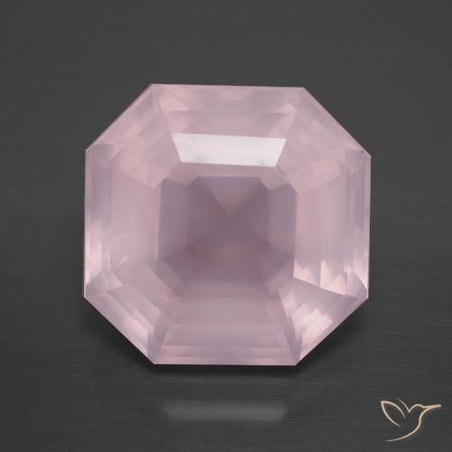8.75ct Natural Luz rosa Quartzo Rosa, Corte Esmeralda, Transparente