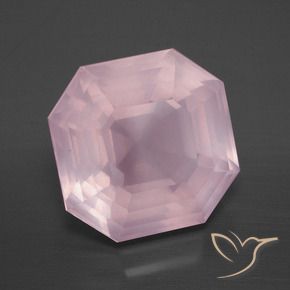 Quartzo Rosa Luz rosa Natural 8.75ct, Corte Octógono / Esmeralda, Transparente