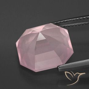 Quartzo Rosa rosa rosa médio Natural 8.97ct, Corte Octógono / Esmeralda, Transparente