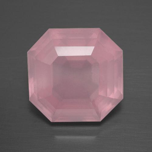Quartzo rosa rosa natural 8,04ct, corte esmeralda, transparente