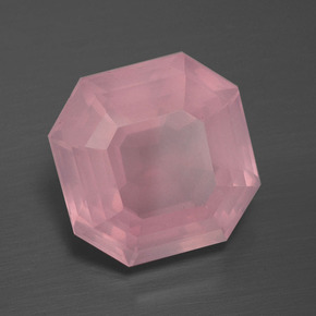 Quartzo rosa rosa natural 8,04ct, corte esmeralda, transparente