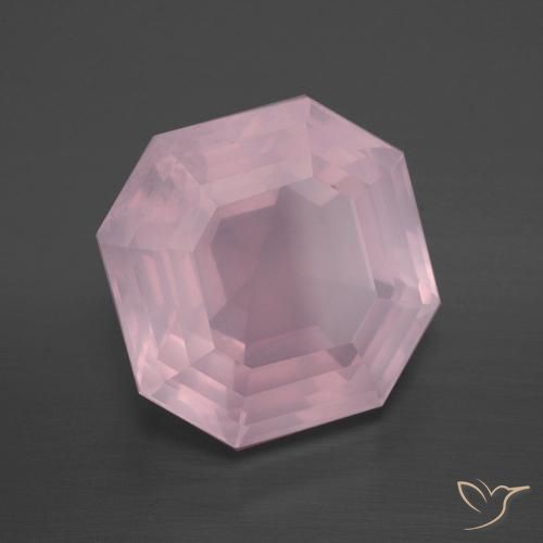 Quartzo Rosa rosa rosa médio Natural 8.87ct, Corte Octógono / Esmeralda, Transparente