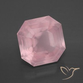 Quartzo Rosa rosa rosa médio Natural 7.36ct, Corte Octógono / Esmeralda, Transparente