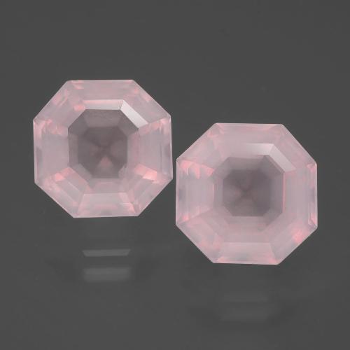 Pedras preciosas de quartzo rosa rosa natural de 9,21 ct, corte esmeralda, transparente