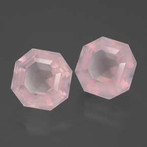 Pedras preciosas de quartzo rosa rosa natural de 9,21 ct, corte esmeralda, transparente