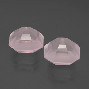 Pedras preciosas de quartzo rosa rosa natural de 9,21 ct, corte esmeralda, transparente