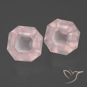 Pedras preciosas de Quartzo Rosa Rosa Claro Rosa natural de 9.36 ct, Corte Octógono / Esmeralda, Transparente
