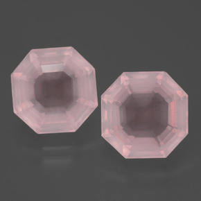 Pedras preciosas de quartzo rosa rosa natural de 11,30 ct, corte esmeralda, transparente