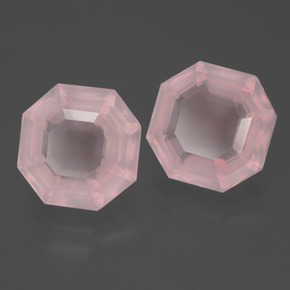 Pedras preciosas de quartzo rosa rosa natural de 11,30 ct, corte esmeralda, transparente