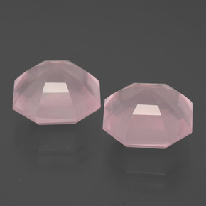 Pedras preciosas de quartzo rosa rosa natural de 11,30 ct, corte esmeralda, transparente
