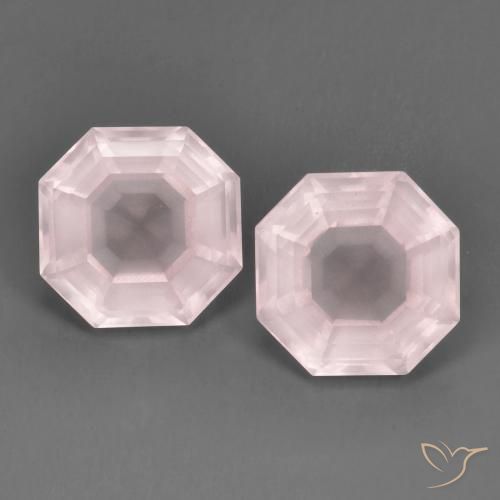 13.64ctw Natural Rosa Claro Rosa Quartzo Rosa, Corte Esmeralda, Transparente