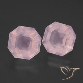 Pedras preciosas de quartzo rosa rosa natural de 8,91 ct, corte esmeralda, transparente