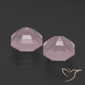 Pedras preciosas de quartzo rosa rosa natural de 8,91 ct, corte esmeralda, transparente