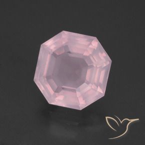 Quartzo Rosa rosa rosa Natural 4.12ct, Corte Octógono / Esmeralda, Transparente