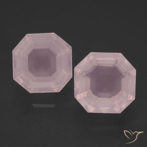 9.80ctw Natural Luz rosa Quartzo Rosa, Corte Esmeralda, Transparente