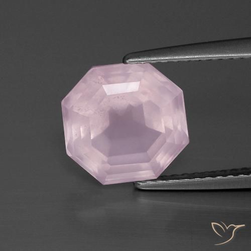 3.71ct Natural Luz rosa Quartzo Rosa, Corte Esmeralda, Transparente
