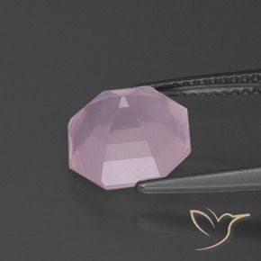 Quartzo Rosa Luz rosa Natural 3.71ct, Corte Octógono / Esmeralda, Transparente