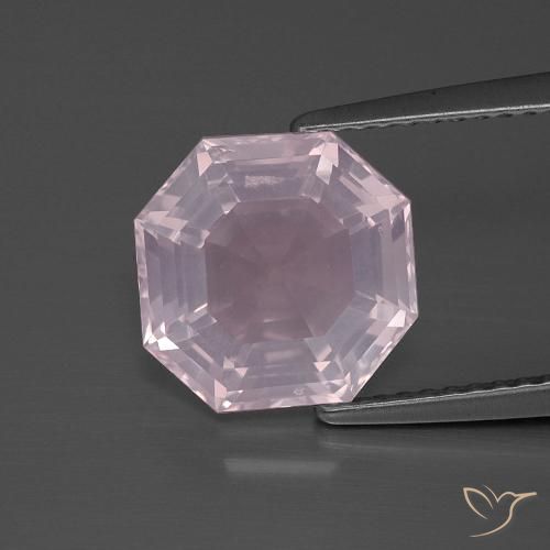 3.76ct Natural Luz rosa Quartzo Rosa, Corte Esmeralda, Transparente