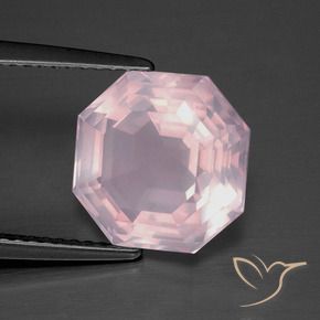 Quartzo Rosa Luz rosa Natural 4.84ct, Corte Octógono / Esmeralda, Transparente