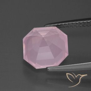 Quartzo Rosa Luz rosa Natural 3.89ct, Corte Octógono / Esmeralda, Transparente