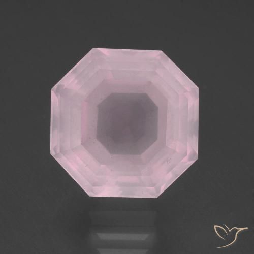 Quartzo Rosa Luz rosa Natural 9.72ct, Corte Esmeralda, Transparente