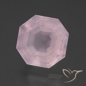 Quartzo Rosa Luz rosa Natural 9.72ct, Corte Esmeralda, Transparente