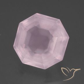 Quartzo Rosa Rosa chiclete Natural 10.48ct, Corte Octógono / Esmeralda, Transparente
