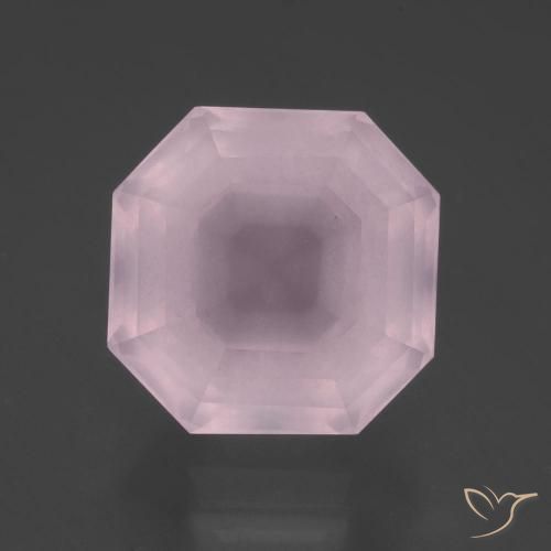 10.89ct Natural Luz rosa Quartzo Rosa, Corte Esmeralda, Transparente