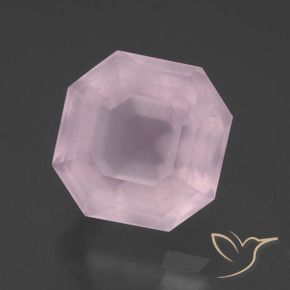 Quartzo Rosa Luz rosa Natural 10.89ct, Corte Octógono / Esmeralda, Transparente