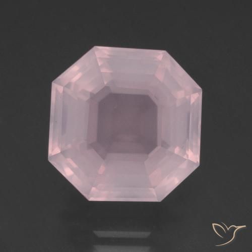 10.27ct Natural Luz rosa Quartzo Rosa, Corte Esmeralda, Transparente