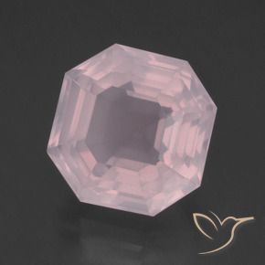 Quartzo Rosa Luz rosa Natural 10.27ct, Corte Octógono / Esmeralda, Transparente