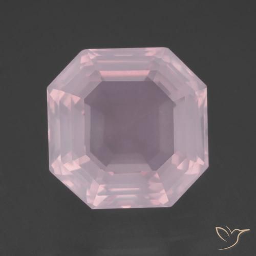 11.75ct Natural Luz rosa Quartzo Rosa, Corte Esmeralda, Transparente