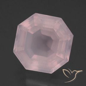 Quartzo Rosa rosa rosa Natural 12.66ct, Corte Octógono / Esmeralda, Transparente