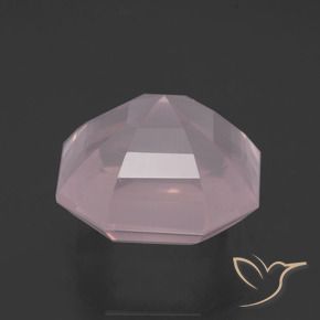 Quartzo rosa rosa natural 13,25ct, corte esmeralda, transparente