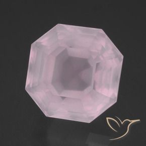 Quartzo Rosa Luz rosa Natural 14.01ct, Corte Octógono / Esmeralda, Transparente