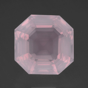 Quartzo rosa rosa natural 14,37ct, corte esmeralda, transparente