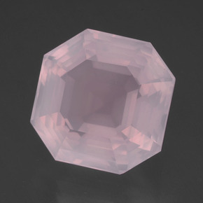 Quartzo rosa rosa natural 14,37ct, corte esmeralda, transparente