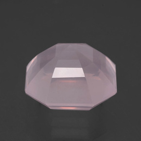 Quartzo rosa rosa natural 14,37ct, corte esmeralda, transparente